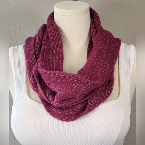 Chic Pink and Gold Scarf with Fringe - 36 x 8 - Picture 2 of 7